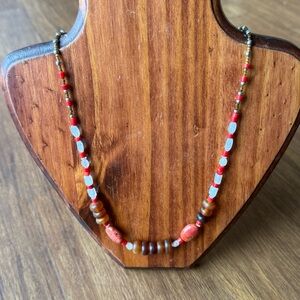 Peyote Bird Free Spirt Necklace Red Coral